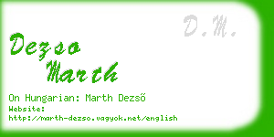 dezso marth business card